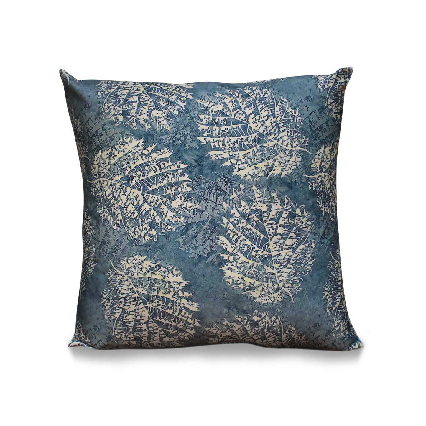 Midnight Fern – Elevate Your Decor With Luxe Blue and Gold Detailing (17x17 inches)