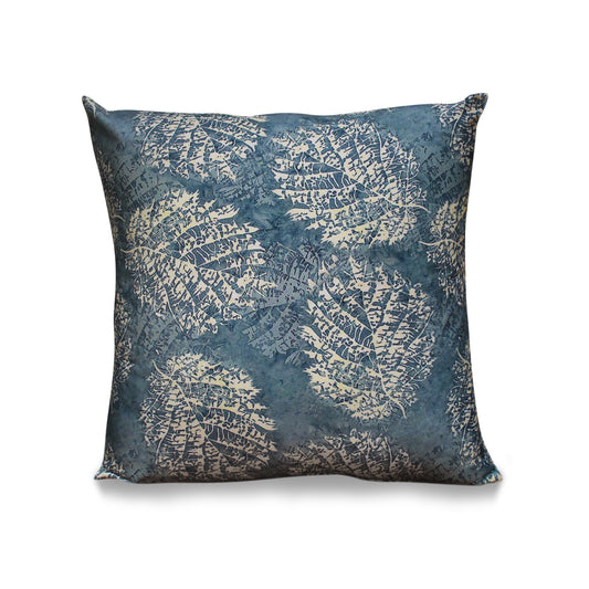 Midnight Fern – Elevate Your Decor With Luxe Blue and Gold Detailing (17x17 inches)