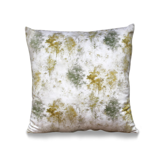 Modern Velvet Cushion - Forest Mist, Stylish, Soft Decorative Pillow, 17x17 Inches