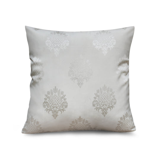 Textured Luxe Pastel Grey Jacquard Decorative Throw Pillow Covers, 17x17 Inches
