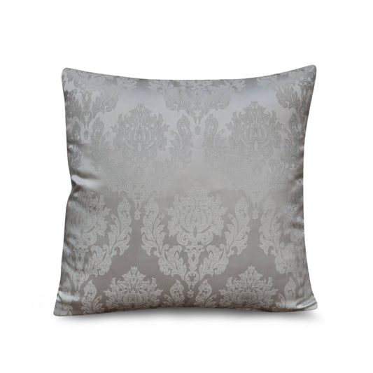Textured Luxe Warm Grey Jacquard Decorative Throw Pillow Cover, 17x17 Inches