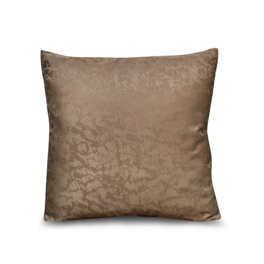 Textured Luxe Almond Frost Jacquard Decorative Throw Pillow Cover, 17x17 Inches