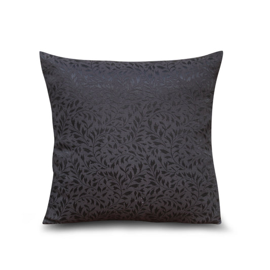Textured Luxe Charcoal Grey Jacquard Decorative Throw Pillow Cover, 17x17 Inches