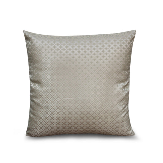 Textured Luxe Warm Grey Jacquard Decorative Throw Pillow Cover, 17x17 Inches
