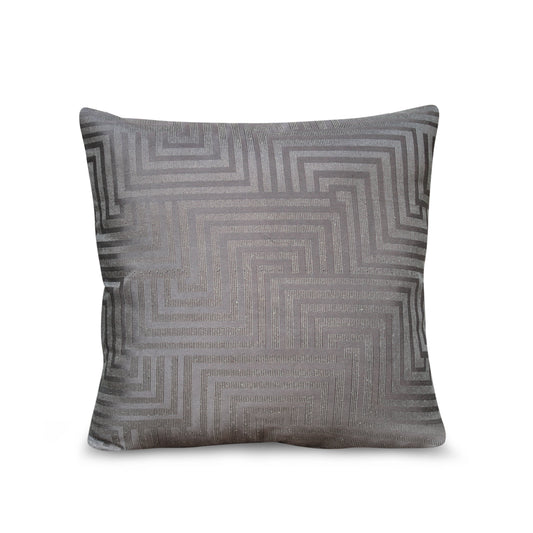 Textured Luxe Smokey Grey Jacquard Decorative Throw Pillow Cover, 17x17 Inches