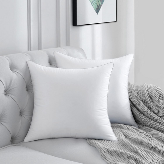 Premium Filled Cushion Pillows – Pack of 2 | Soft & Fluffy 18x18 Cushion Insert for Sofa, Bed & Chairs