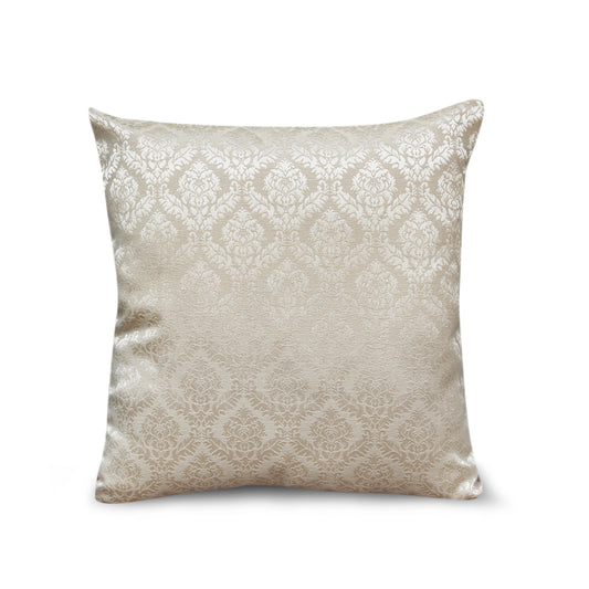 Royal Luxe Champagne Jacquard Cushion Cover – 17x17 Inches | Elegant Decorative Pillow