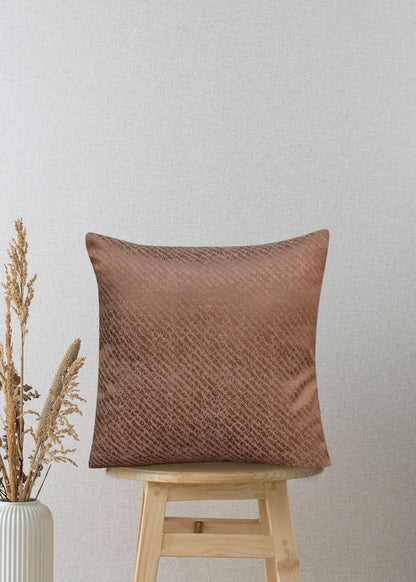 Royal Luxe  Brown Jacquard Cushion Cover – 17x17 Inches | Elegant Decorative Pillow