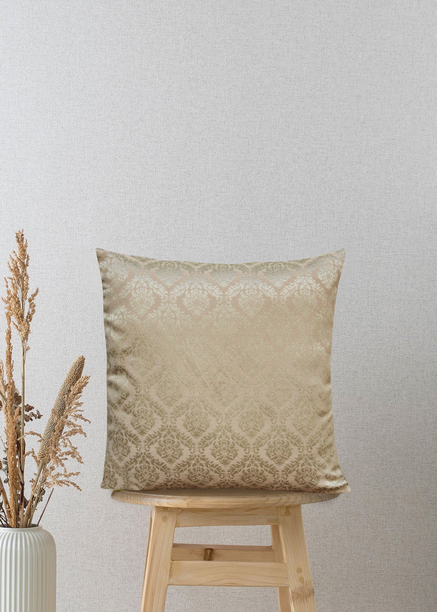 Royal Luxe Coral Reef Jacquard Cushion Cover – 17x17 Inches | Elegant Decorative Pillow
