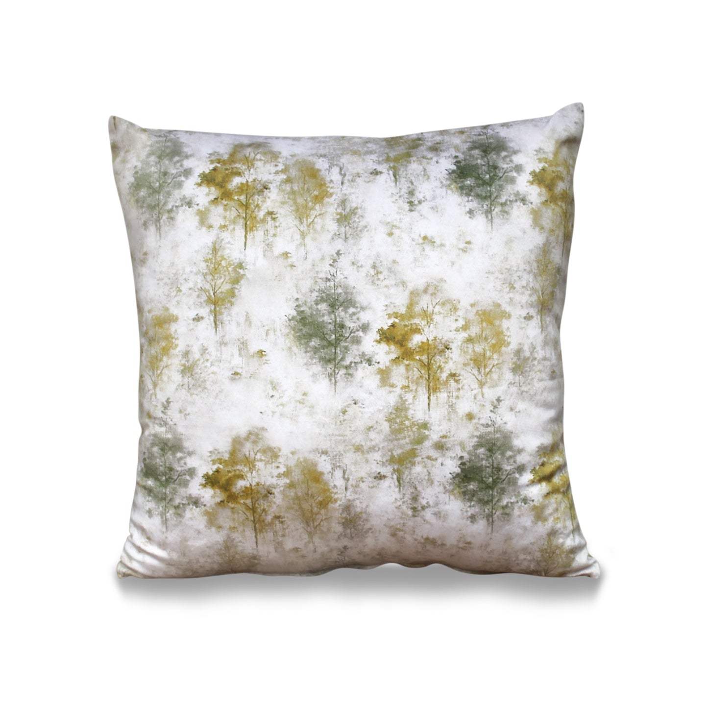 Modern Velvet Cushion - Forest Mist, Stylish, Soft Decorative Pillow, 17x17 Inches