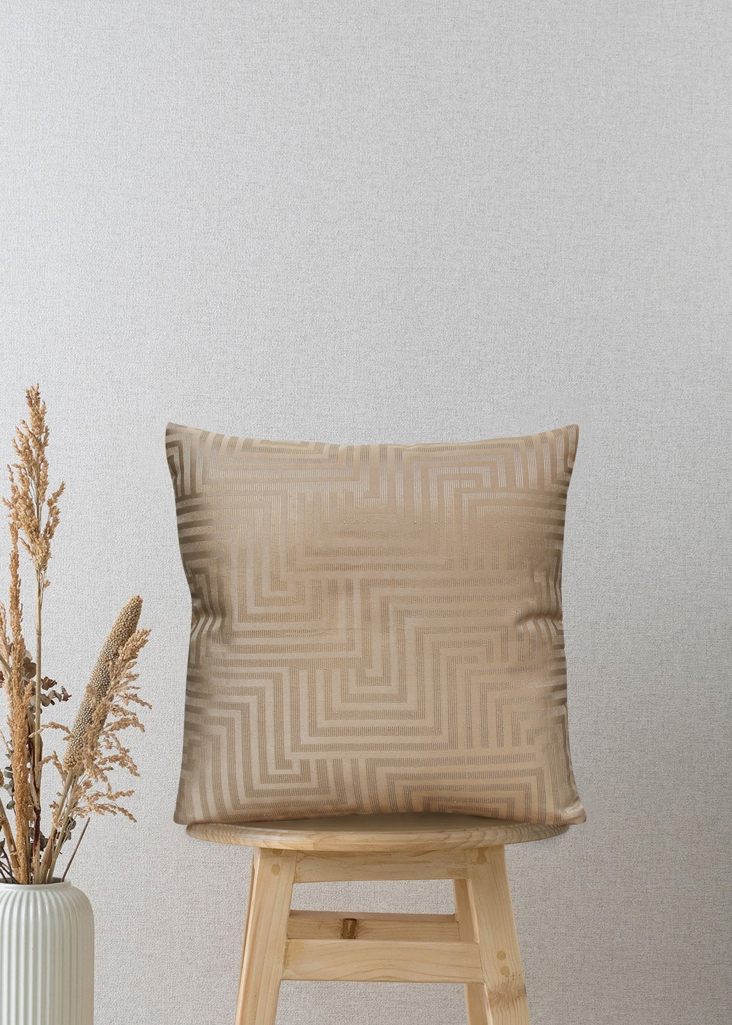 Royal Luxe Mushroom Jacquard Cushion Cover – 17x17 Inches | Elegant Decorative Pillow