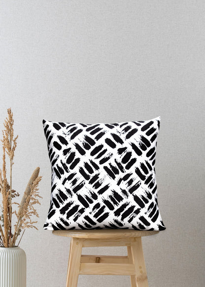 Zigzag Pulse – Give Your Minimalist Space a Bold Black & White Edge (17 x 17 inches)