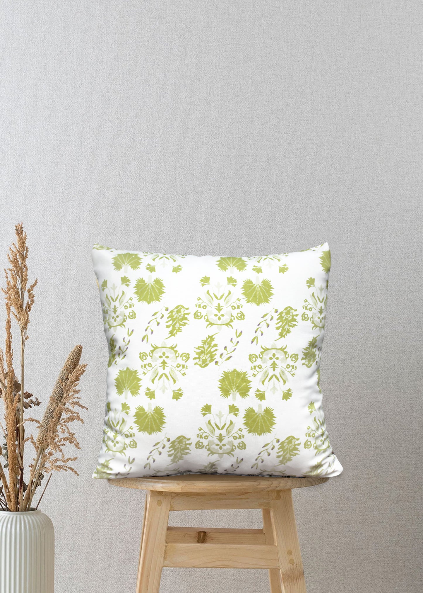 Fern Whisper – Bring In Nature's Calm with Gentle Green Florals (17 x 17 inches)