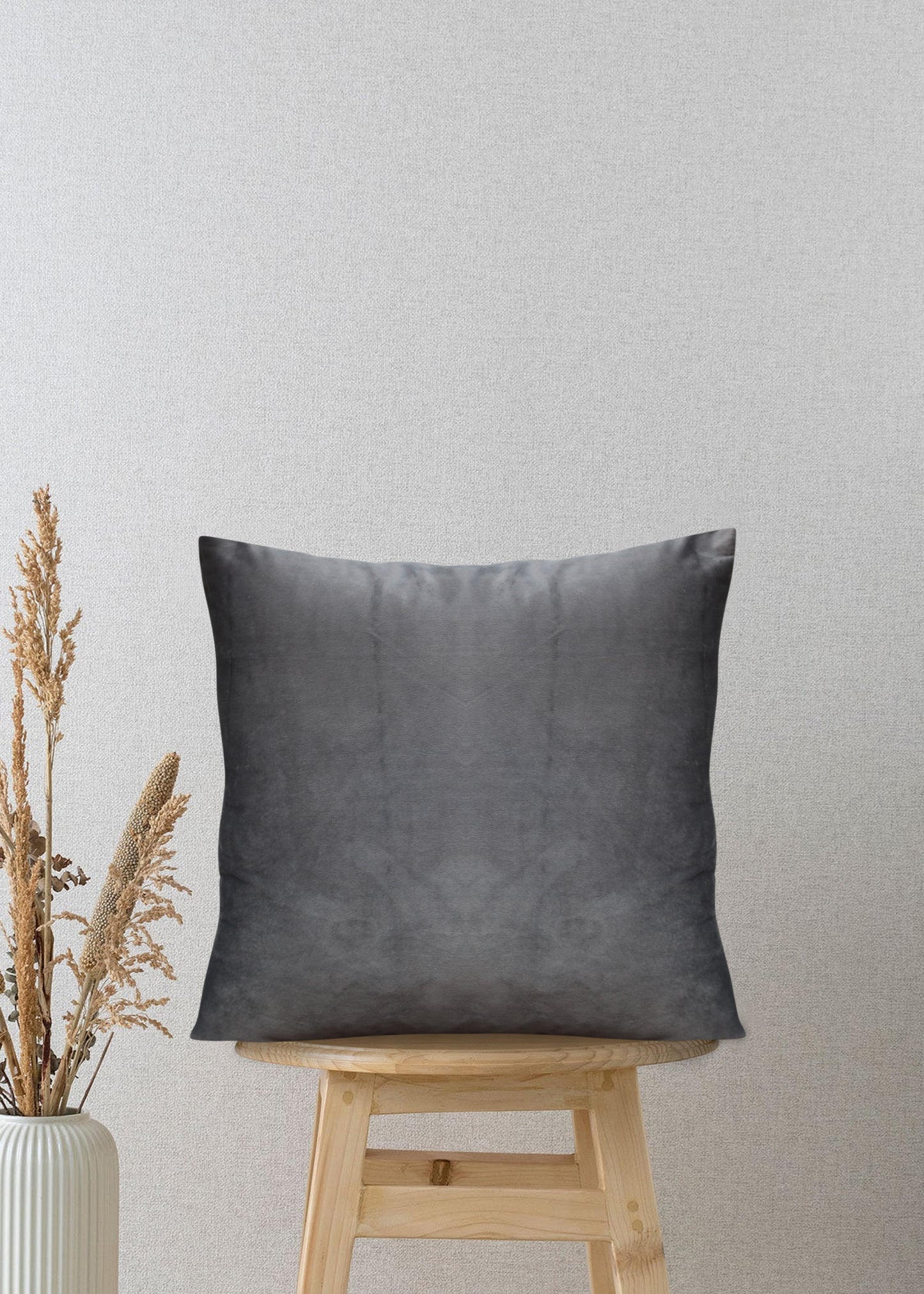Mid Grey Velvet Cushion – Luxurious & Vibrant Home Accent, 17x17 Inches