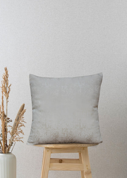 Textured Luxe Ash Grey Jacquard Decorative Throw Pillow Cover, 17x17 Inches
