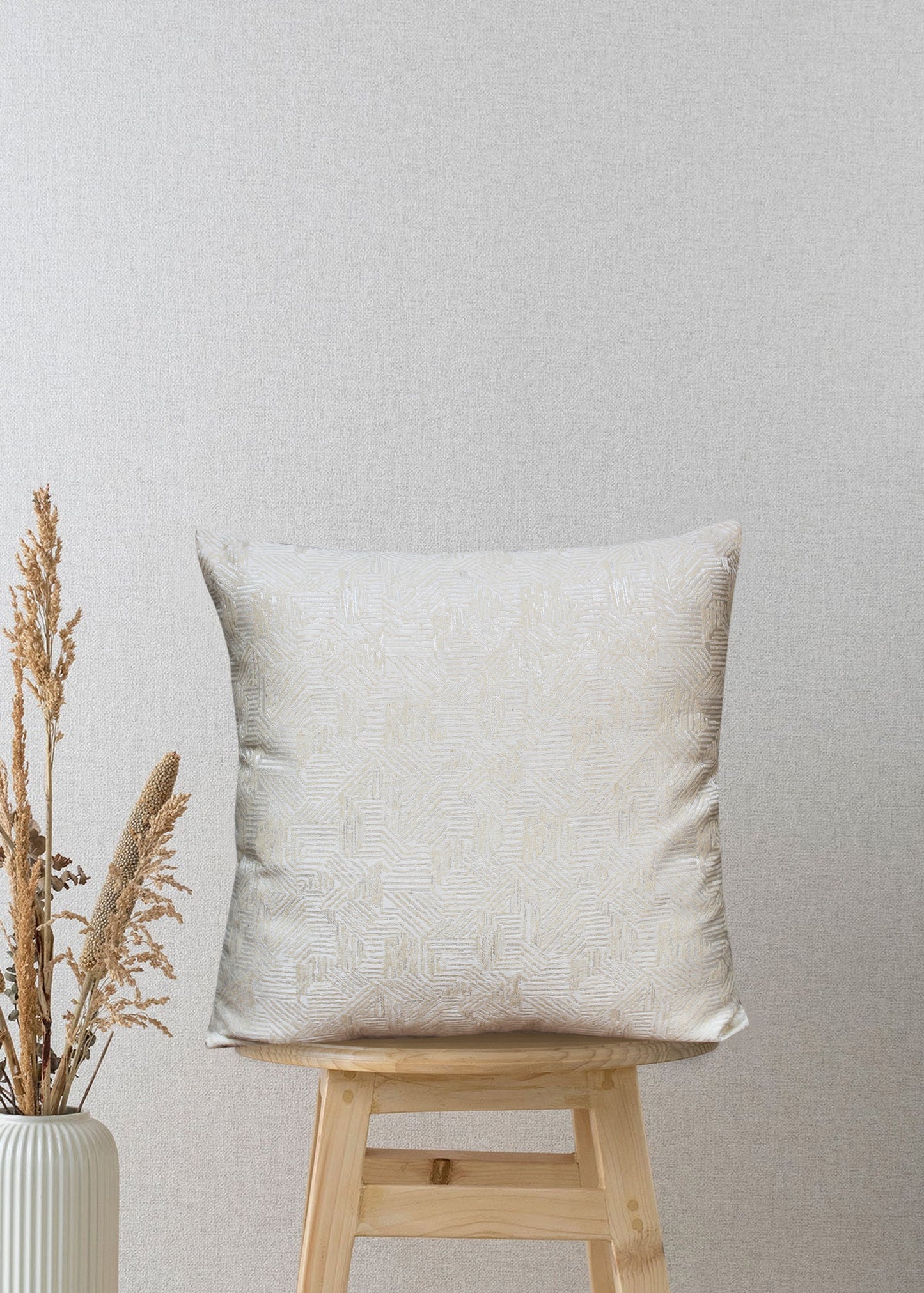 Textured Luxe Jacquard Decorative Throw Pillow Cover, 17x17 Inches