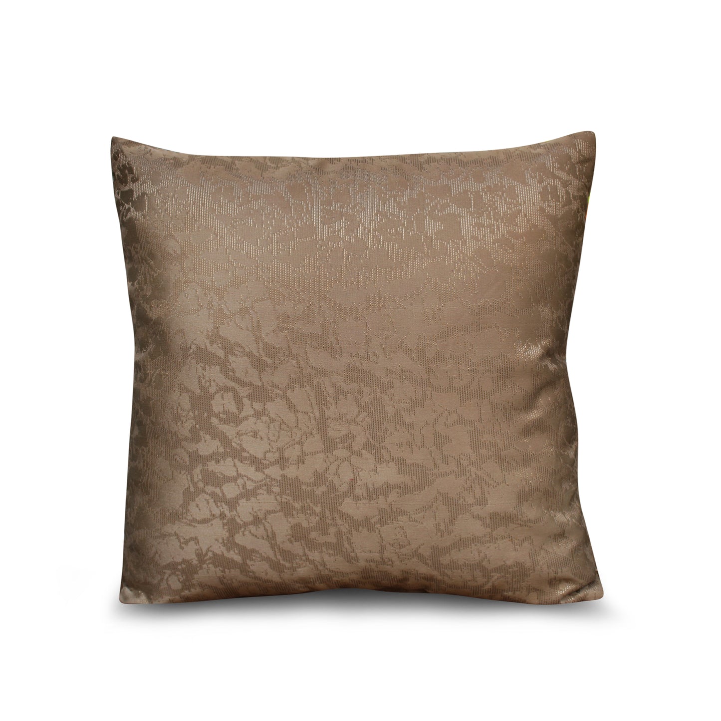 Textured Luxe Almond Frost Jacquard Decorative Throw Pillow Cover, 17x17 Inches