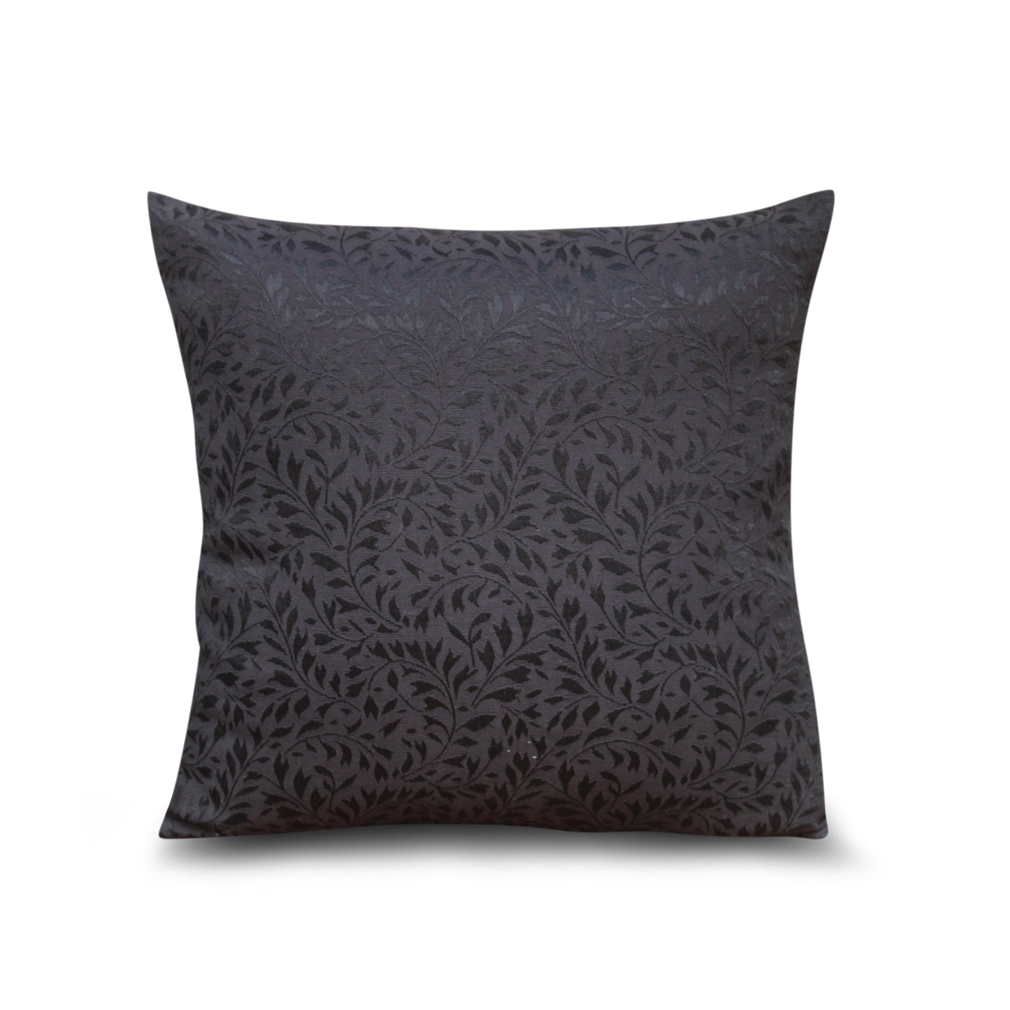 Textured Luxe Charcoal Grey Jacquard Decorative Throw Pillow Cover, 17x17 Inches