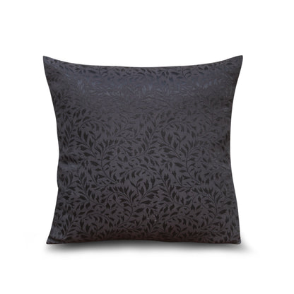 Textured Luxe Charcoal Grey Jacquard Decorative Throw Pillow Cover, 17x17 Inches