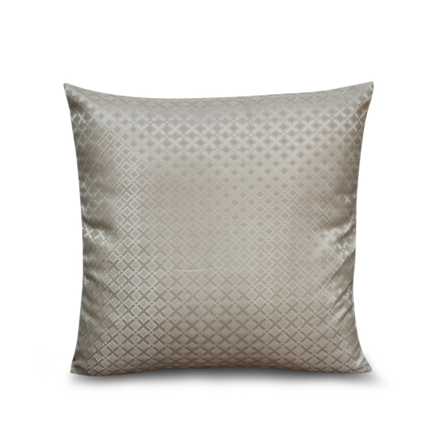Textured Luxe Warm Grey Jacquard Decorative Throw Pillow Cover, 17x17 Inches