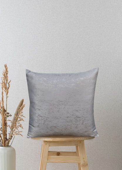 Textured Luxe Cool Grey Jacquard Decorative Throw Pillow Cover, 17x17 Inches