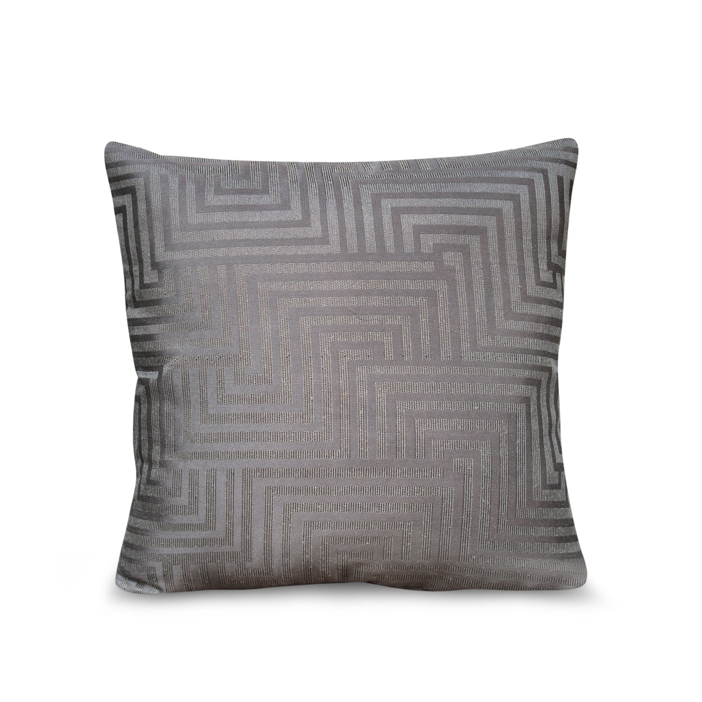 Textured Luxe Smokey Grey Jacquard Decorative Throw Pillow Cover, 17x17 Inches