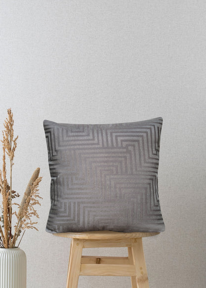 Textured Luxe Smokey Grey Jacquard Decorative Throw Pillow Cover, 17x17 Inches