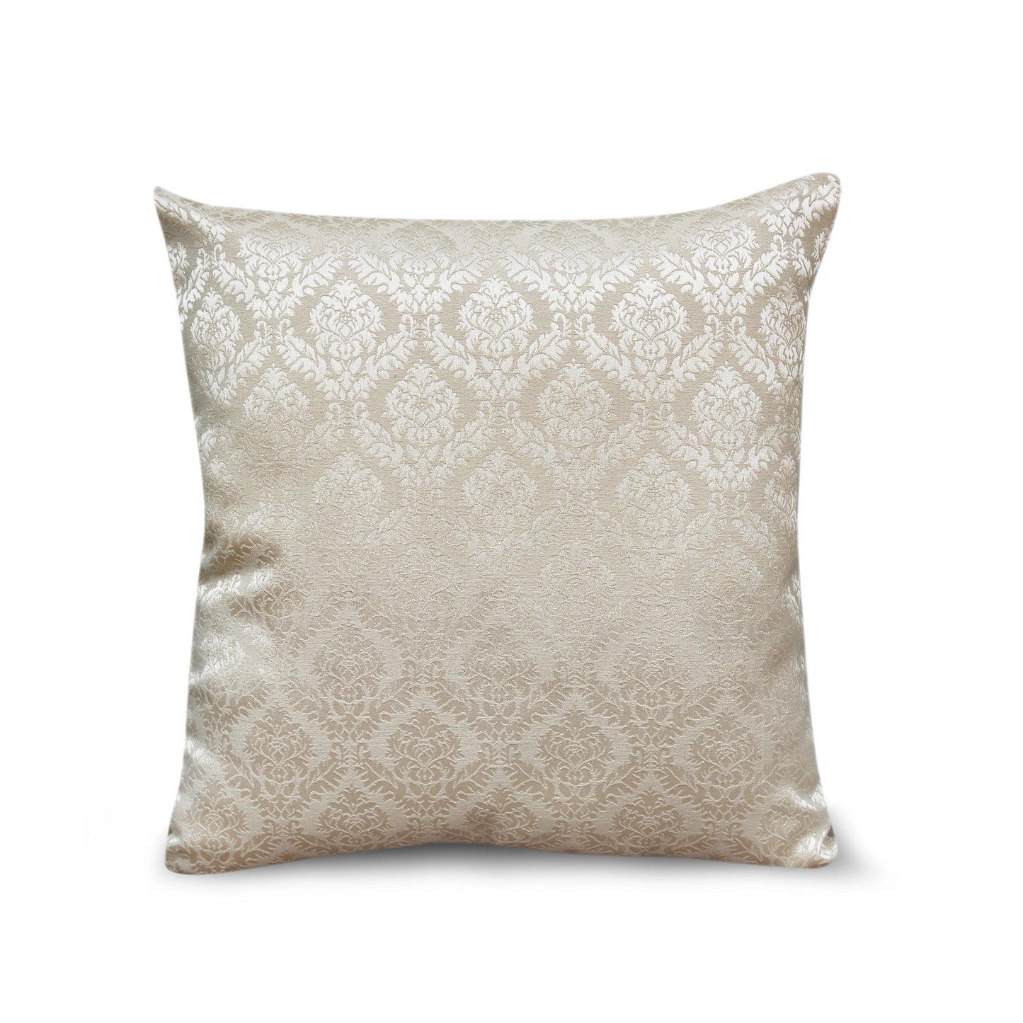 Royal Luxe Champagne Jacquard Cushion Cover – 17x17 Inches | Elegant Decorative Pillow
