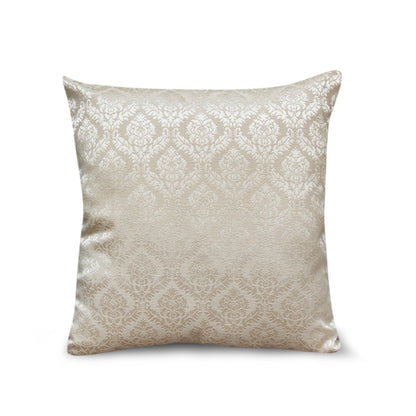 Royal Luxe Champagne Jacquard Cushion Cover – 17x17 Inches | Elegant Decorative Pillow